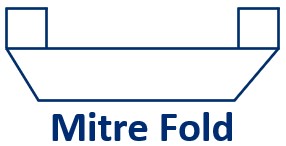 Mitre Fold - Fold End Cut type for woven labels