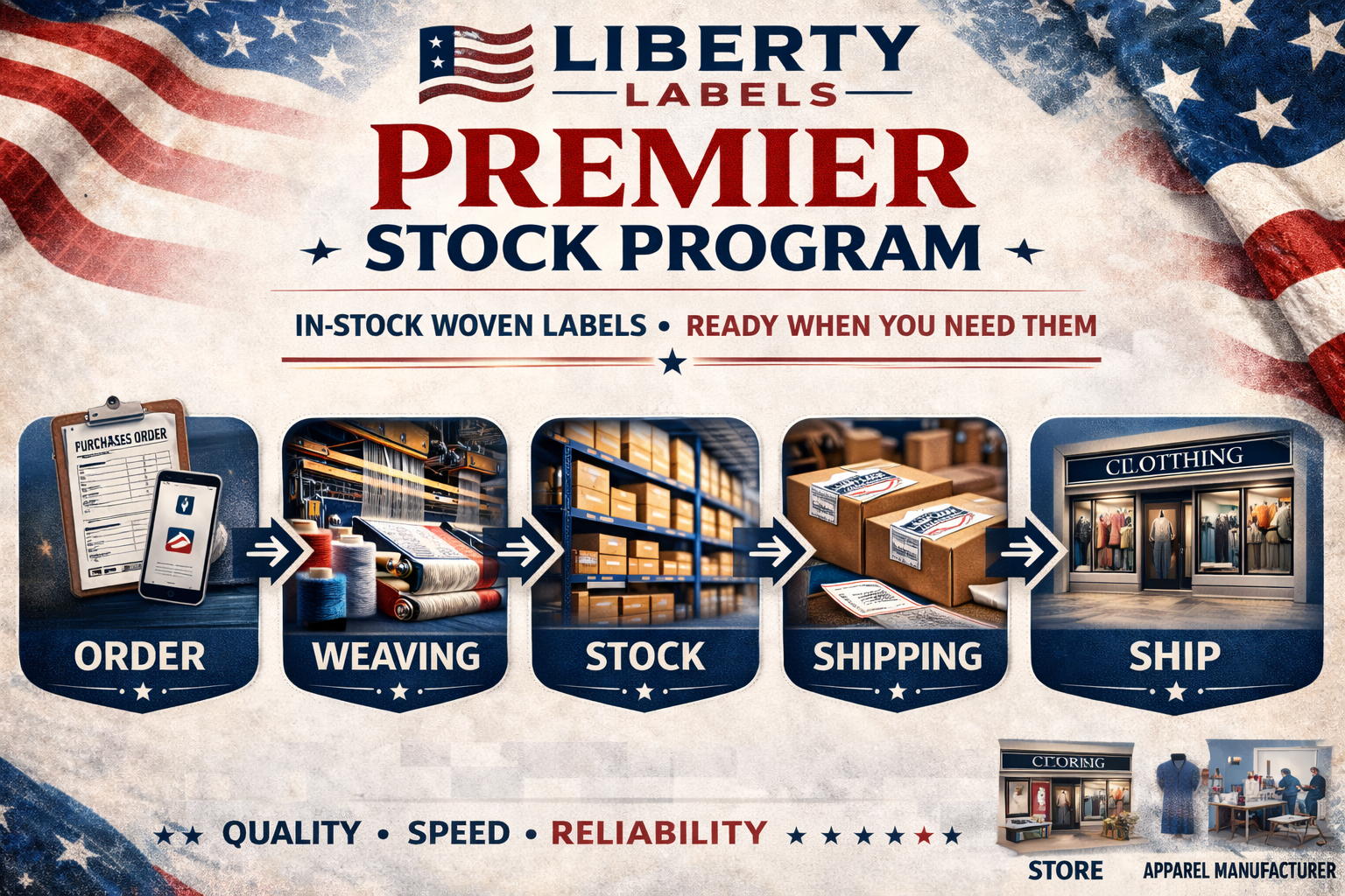 Woven Labels for Clothing (Damask, Satin, Taffeta) | Liberty Labels