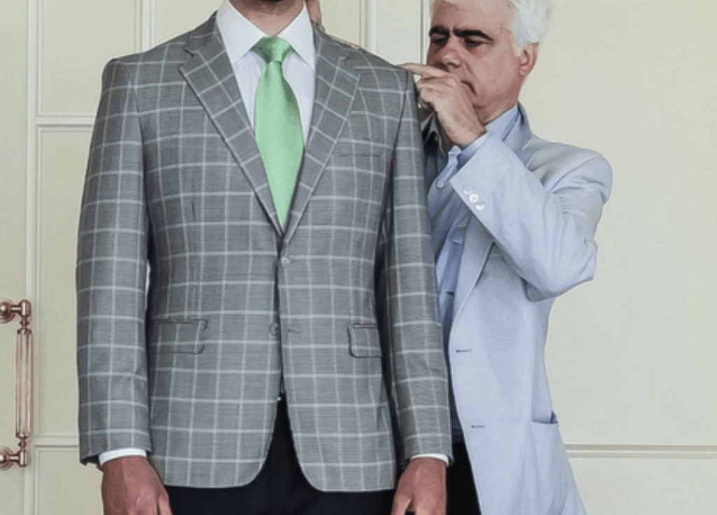 mens custom suit woven label